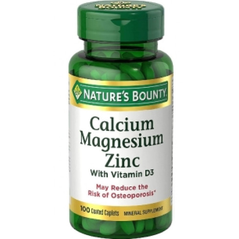 NATURE'S BOUNTY CALCIUM MAGNESIUM ZINC WITH VIT D* 100 COATED CAPLETS